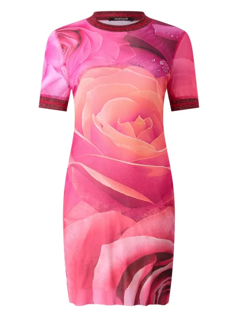 Roberto Cavalli rose-print mini dress