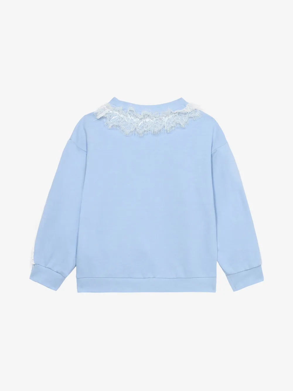 Roberto Cavalli Junior lace detailing sweatshirt - Blauw