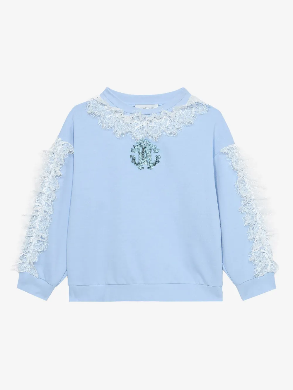 Roberto Cavalli Lace Detailing Sweatshirt In Blue