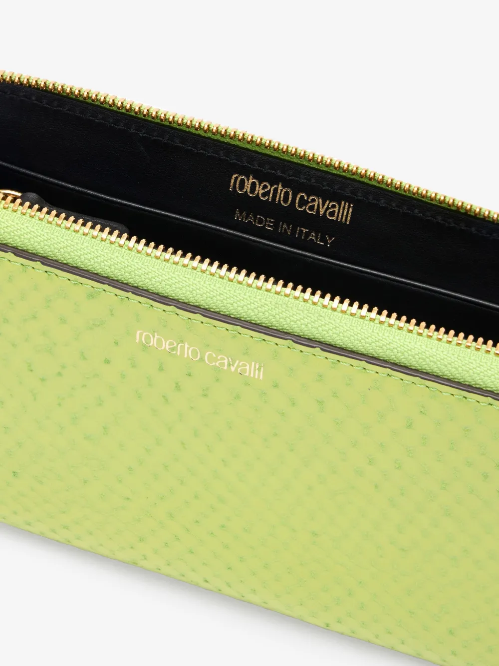 Shop Roberto Cavalli Leather Wallet In Green