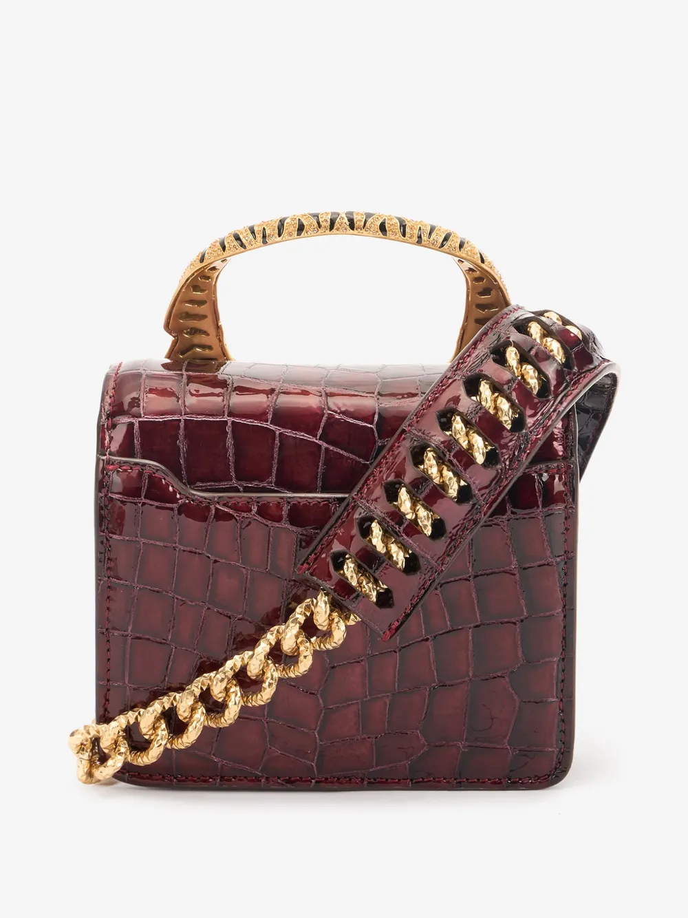 Roberto Cavalli Roar mini-tas met Crocodile-print Rood