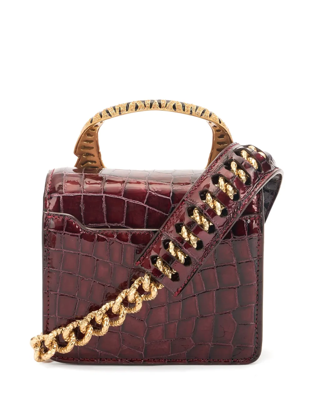  Roberto Cavalli Roar Crocodile-print Mini Bag - Red 
