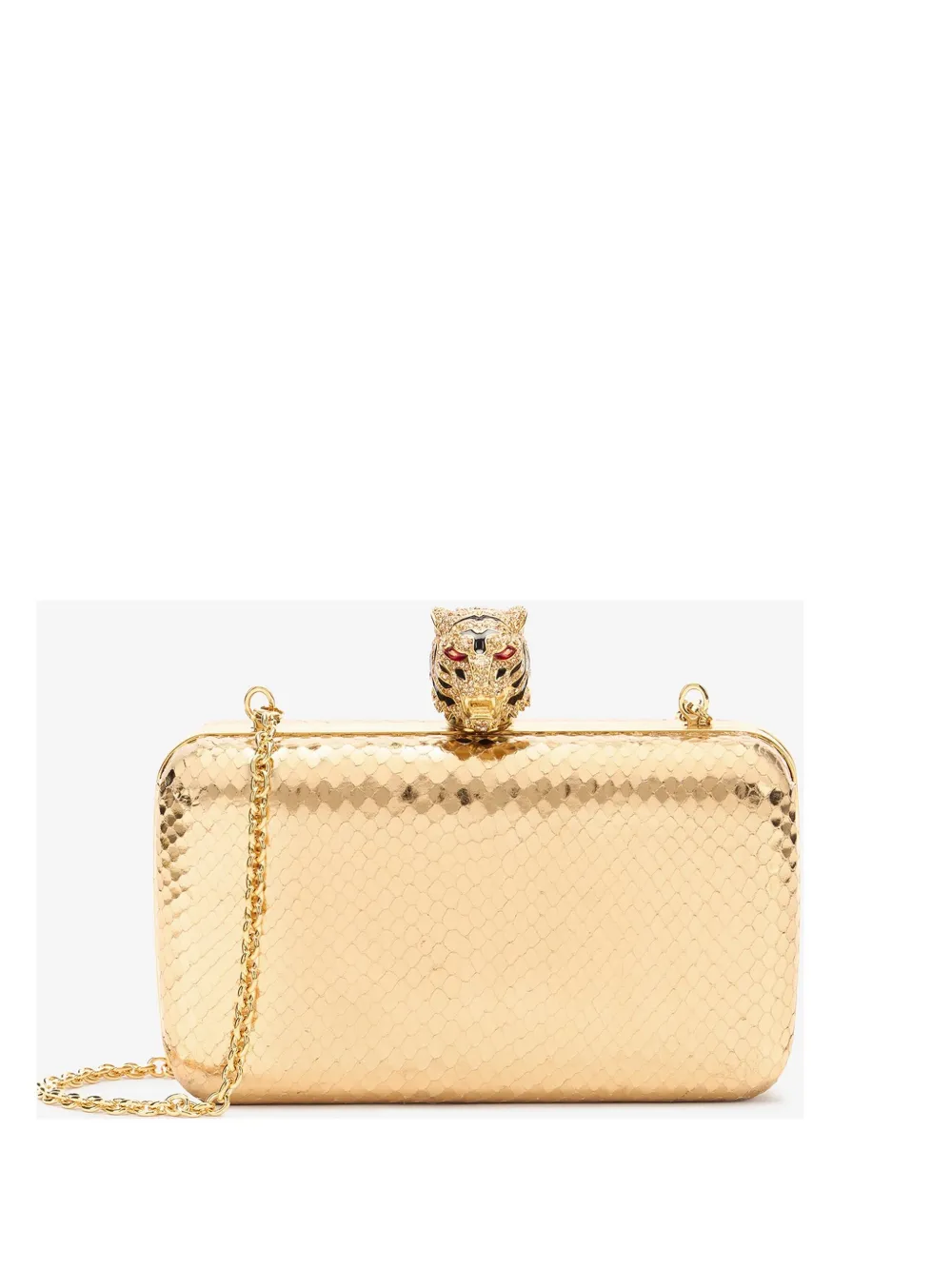 Roberto Cavalli Roar Clutch Bag In Gold