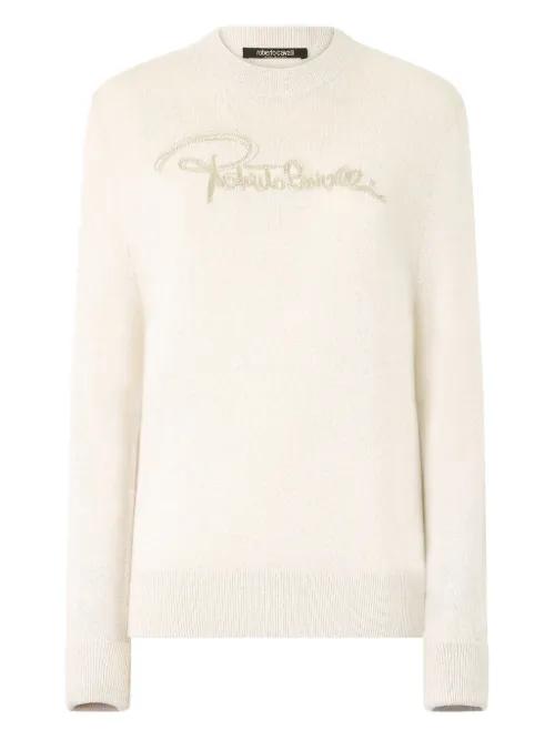 Pull en maille à logo - Roberto Cavalli - Modalova