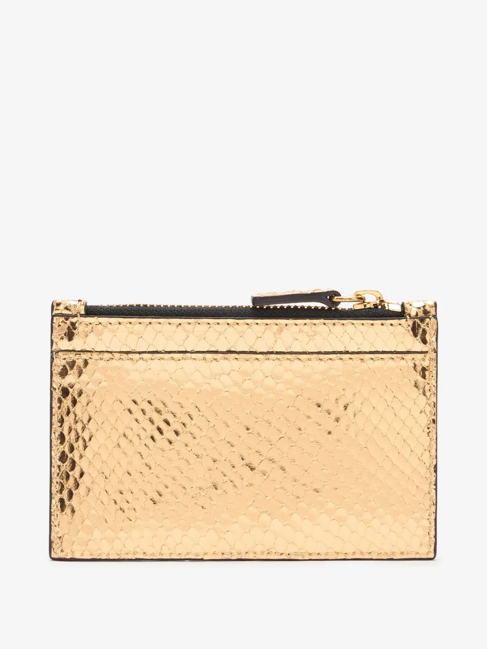 Roberto Cavalli metallic leather card holder - Goud