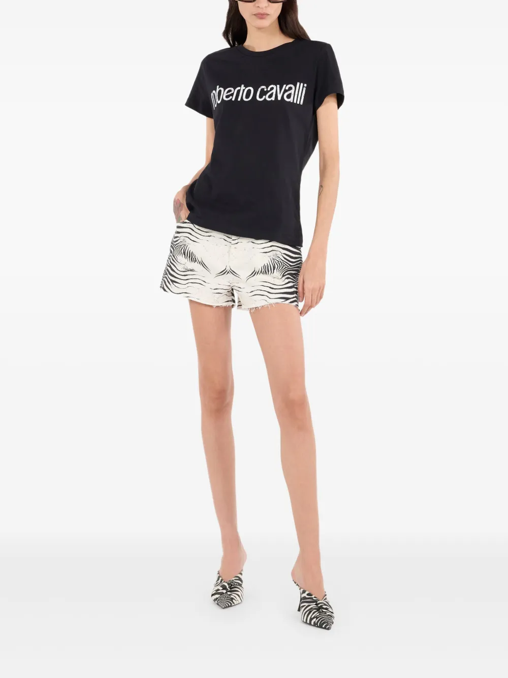 Roberto Cavalli zebra-print denim shorts | Short Shorts | Image 2