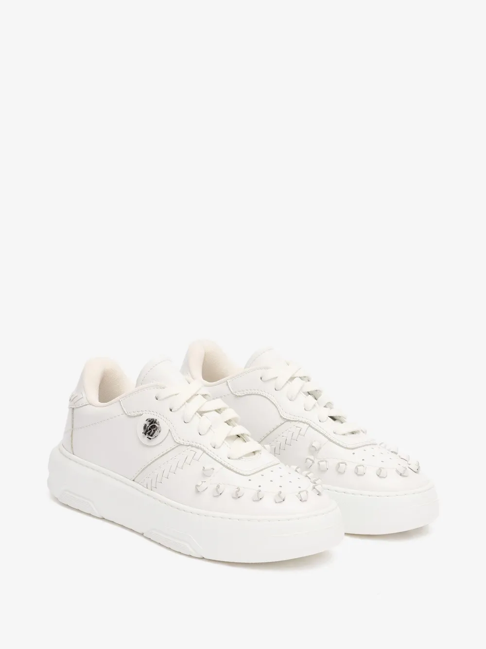 Roberto Cavalli Sneakers With Embossed Inserts In White