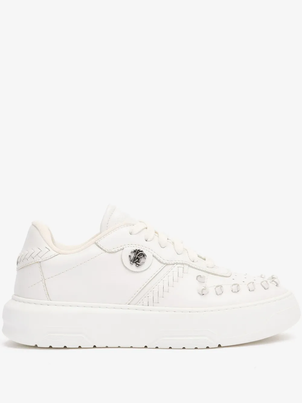 Roberto Cavalli Sneakers With Embossed Inserts In White