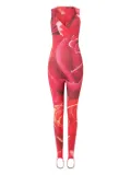 Roberto Cavalli rose-print jumpsuit - Red