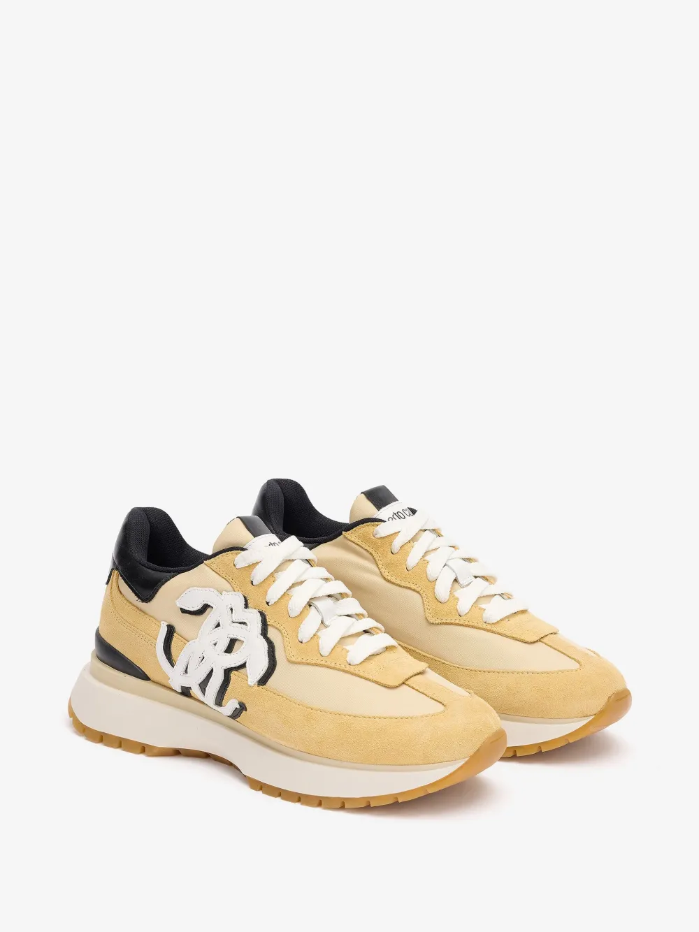 Shop Roberto Cavalli Leather-panelled Sneakers In Neutrals