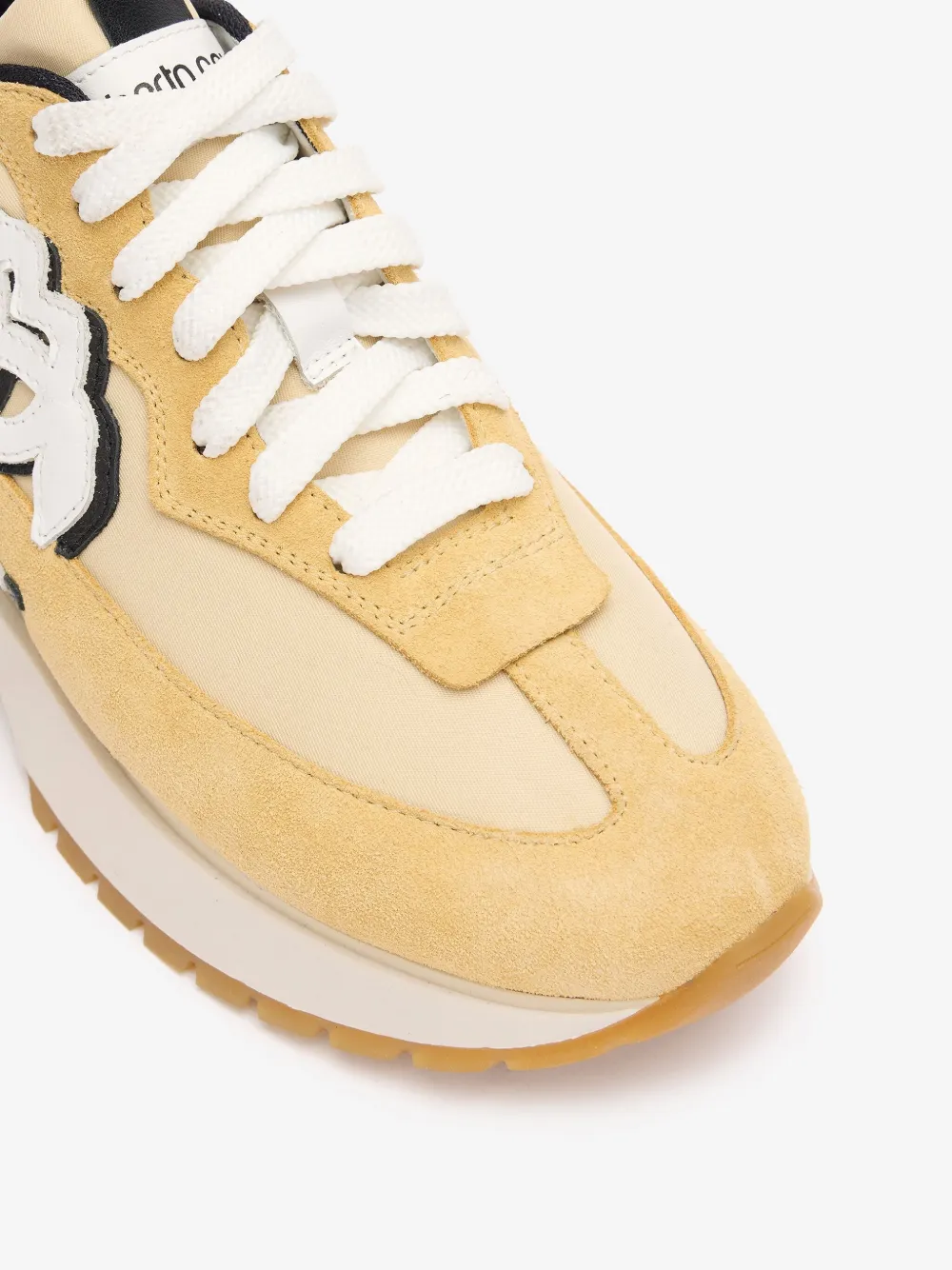 ROBERTO CAVALLI LEATHER-PANELLED SNEAKERS