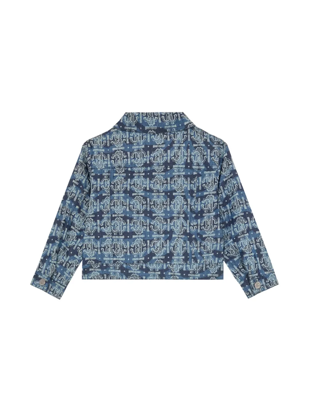 Roberto Cavalli Junior Spijkerjack met monogram Blauw
