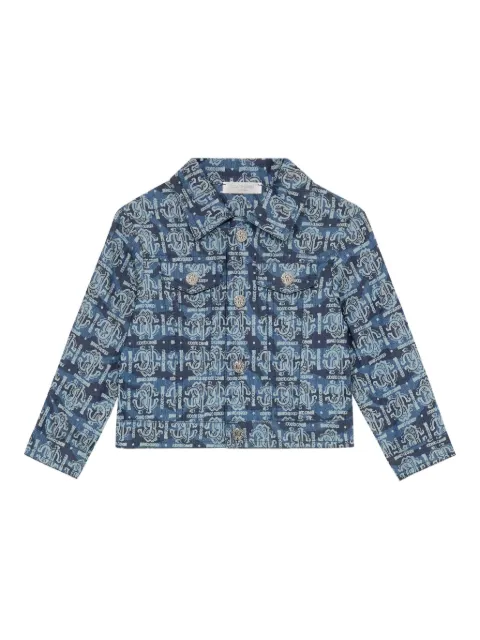 Roberto Cavalli Junior monogram denim jacket