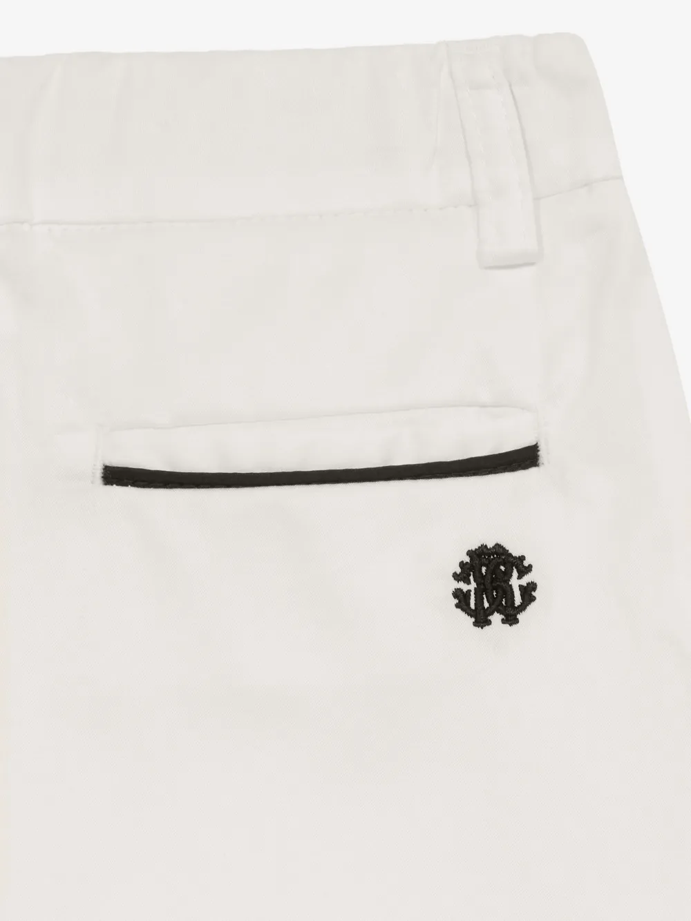 Roberto Cavalli Junior Chino met geborduurd logo Wit