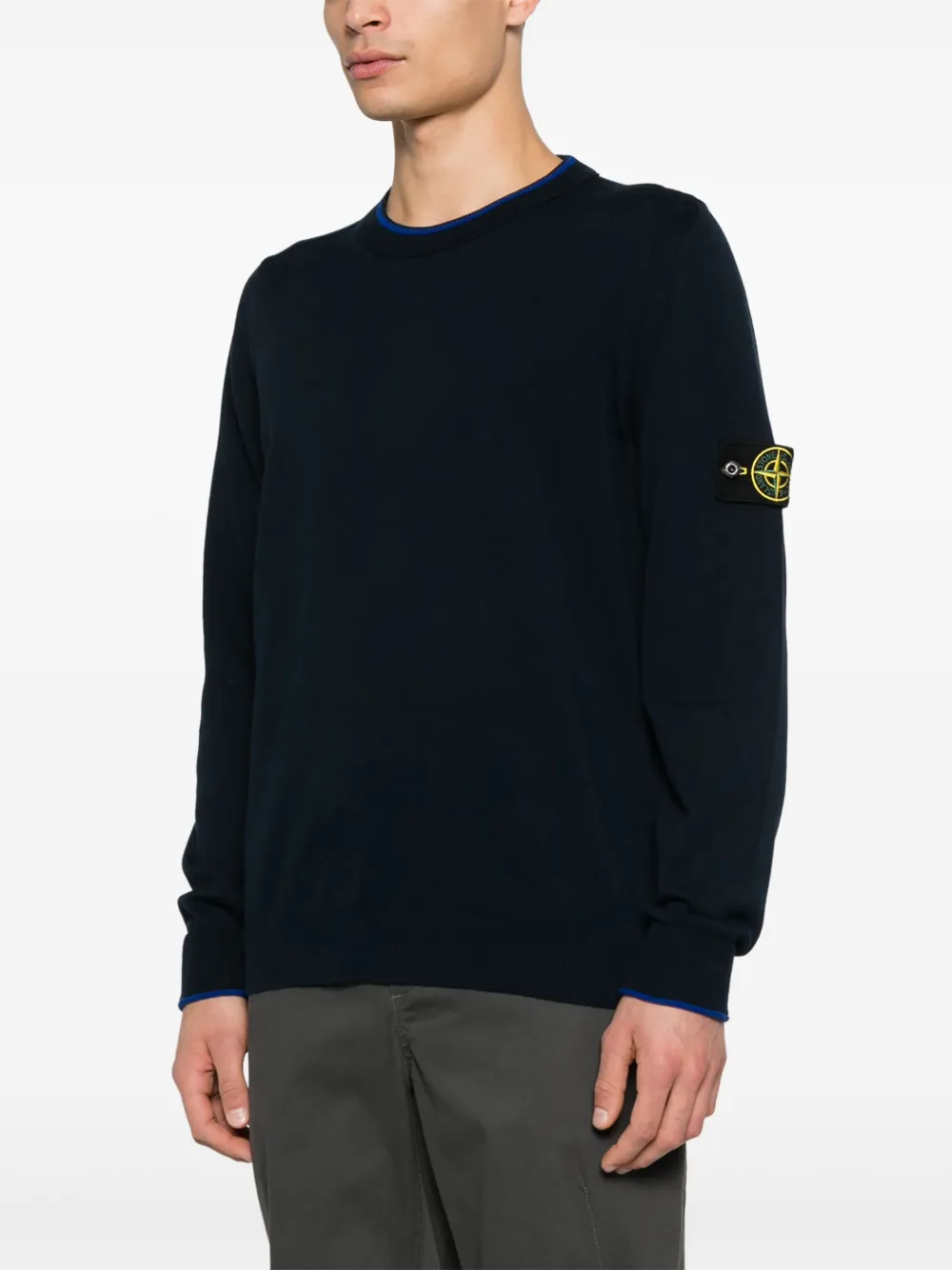 Stone Island Trui met Compass-logopatch Blauw