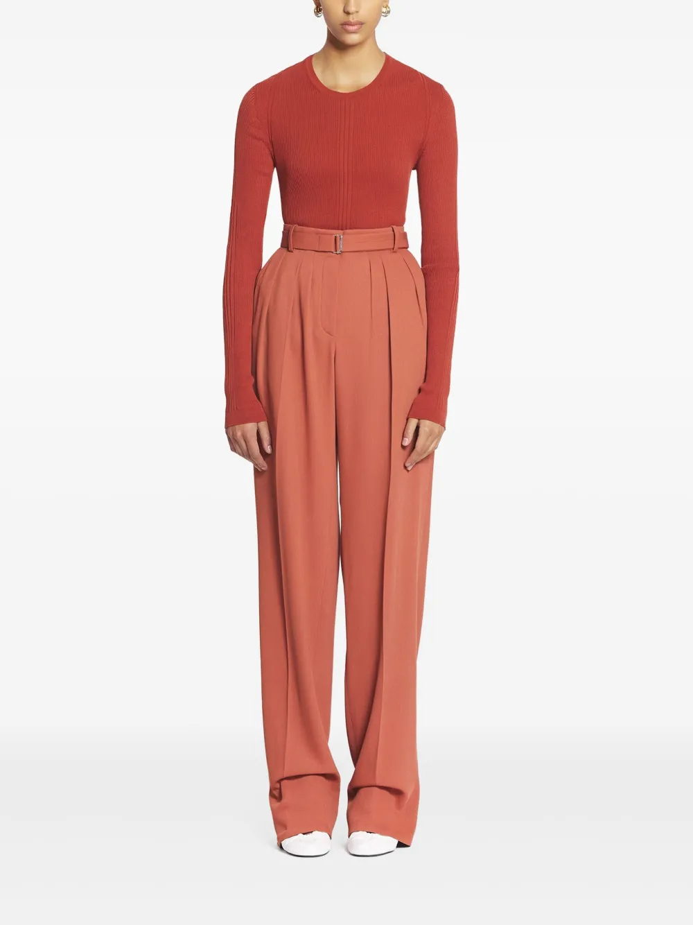 Lanvin High waist broek met plooien - Oranje