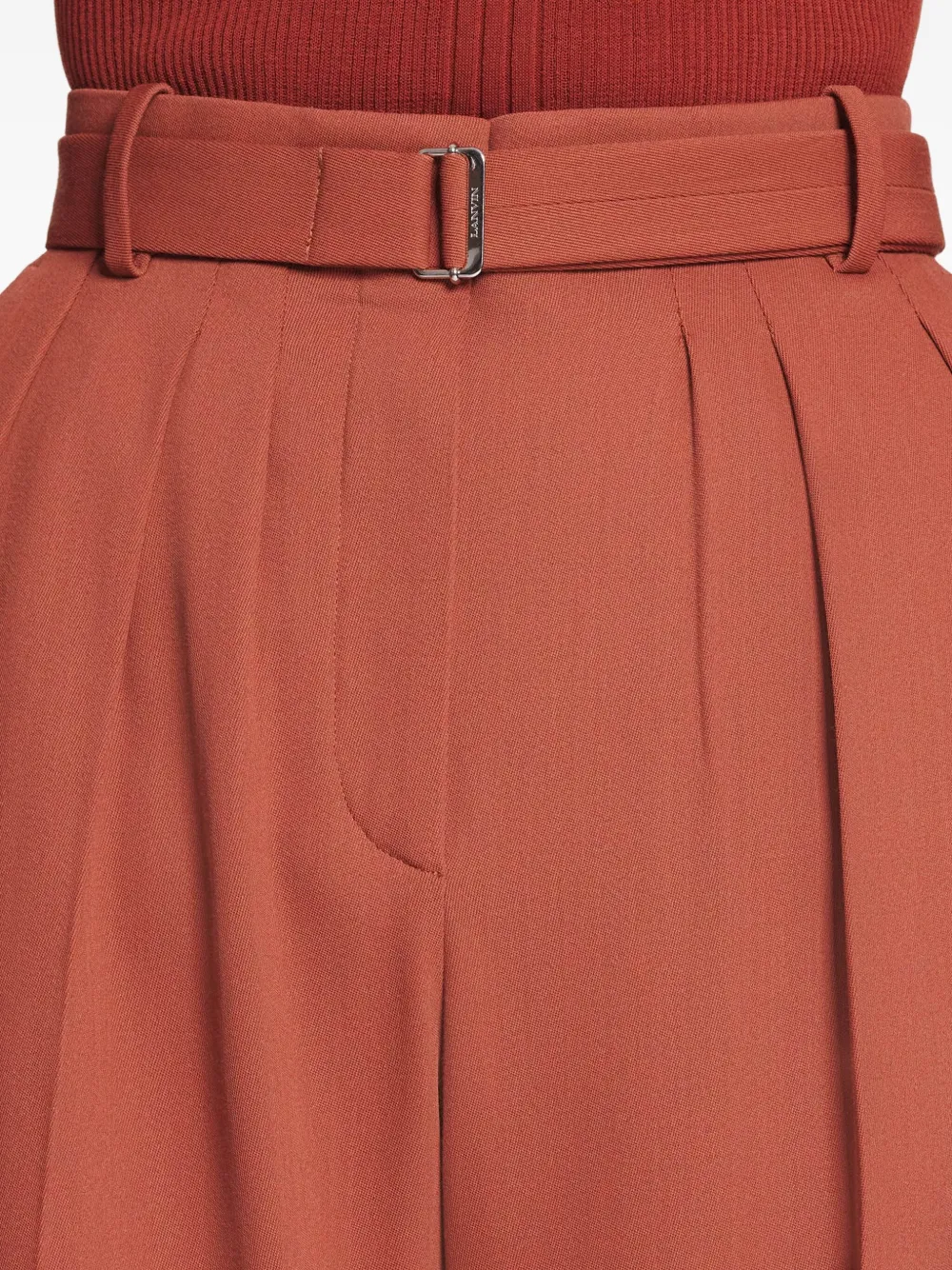 Lanvin High waist broek met plooien Oranje