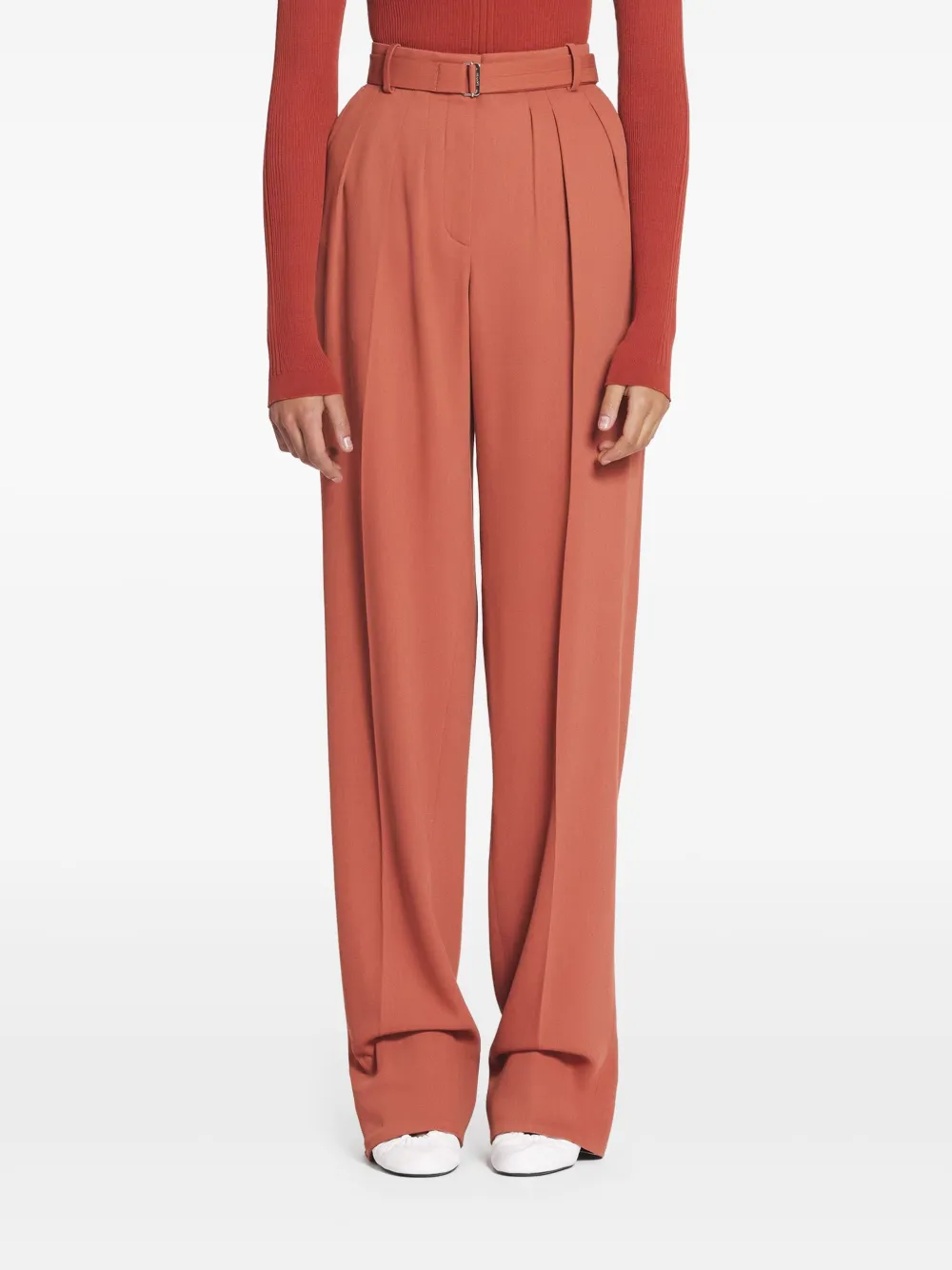 Lanvin High waist broek met plooien Oranje