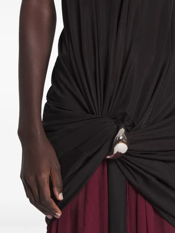 Lanvin Draped Dress | Brown | FARFETCH