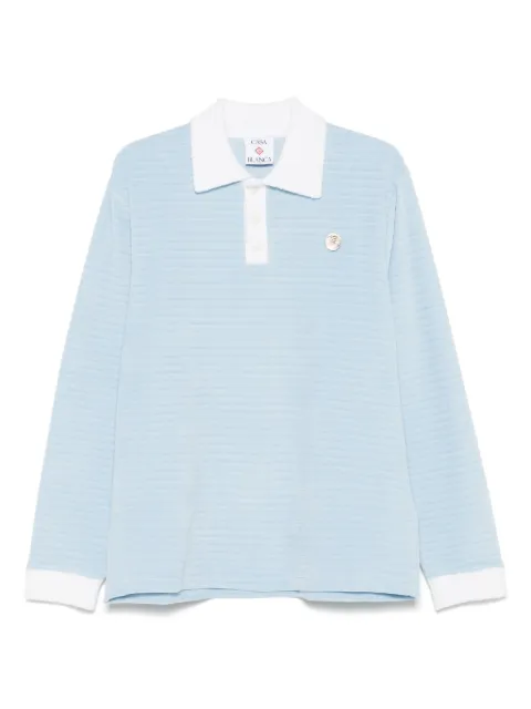 Casablanca velour striped polo shirt 