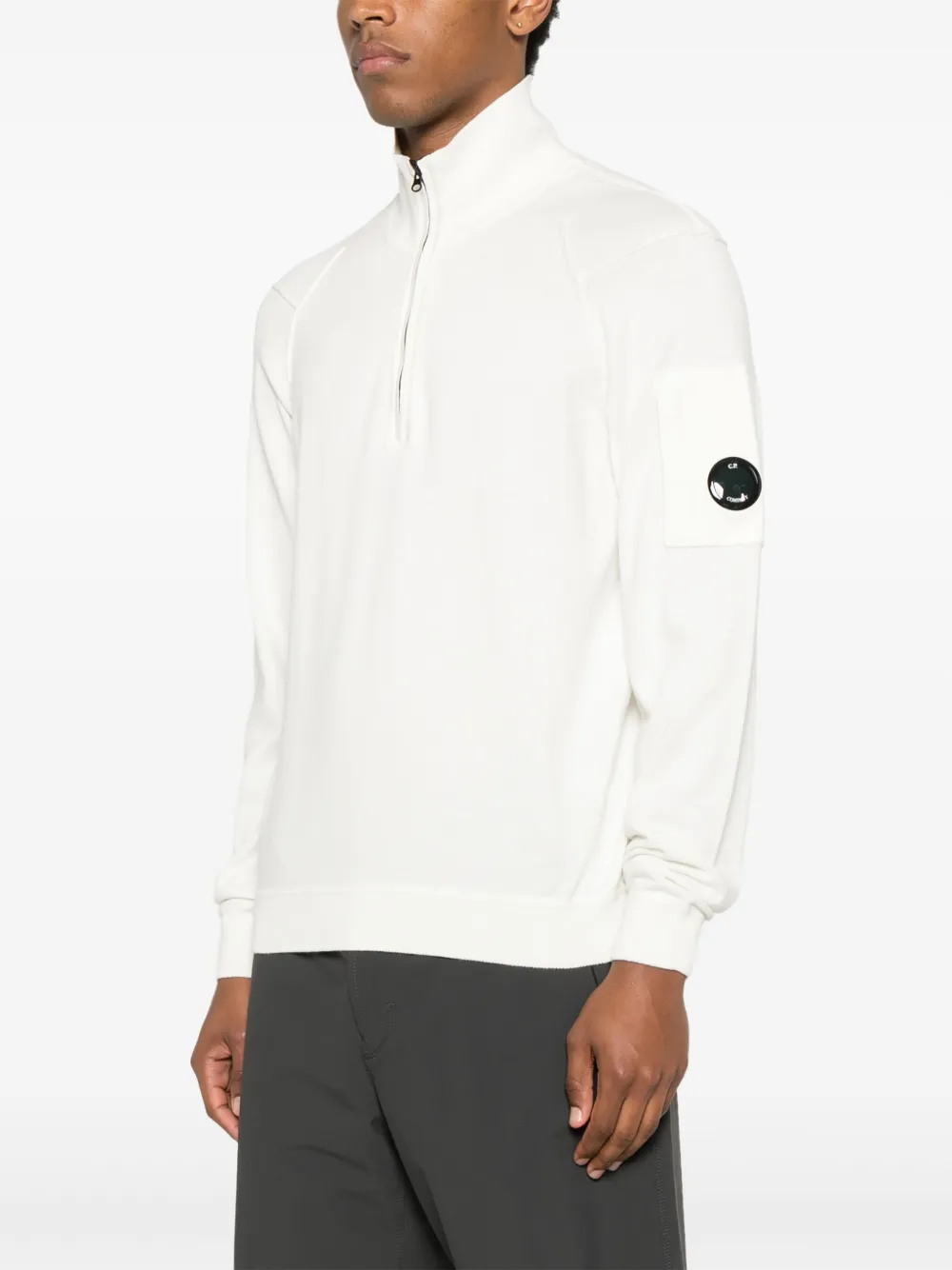 C.p. Company Lens-detail Sweater In White