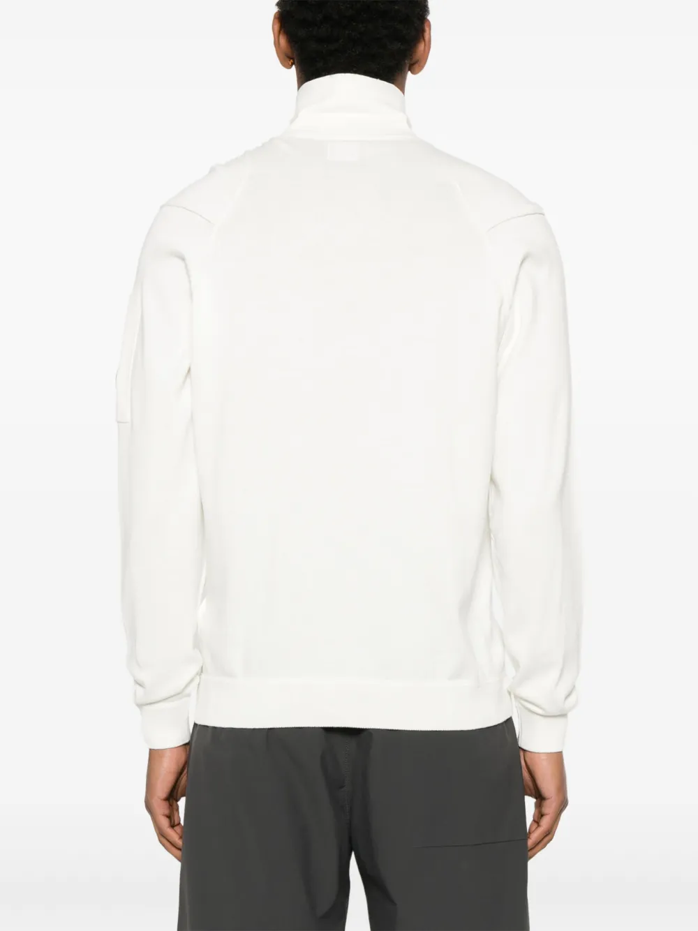 C.p. Company Lens-detail Sweater In White
