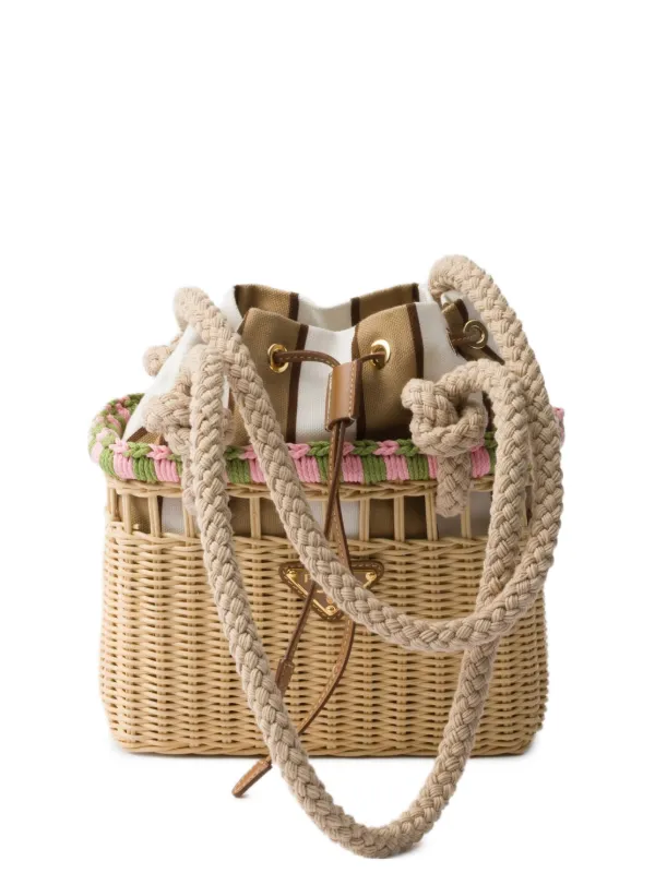 Clutch Bags Prada Woven Rattan Clutch Prada Mini Wicker Shoulder