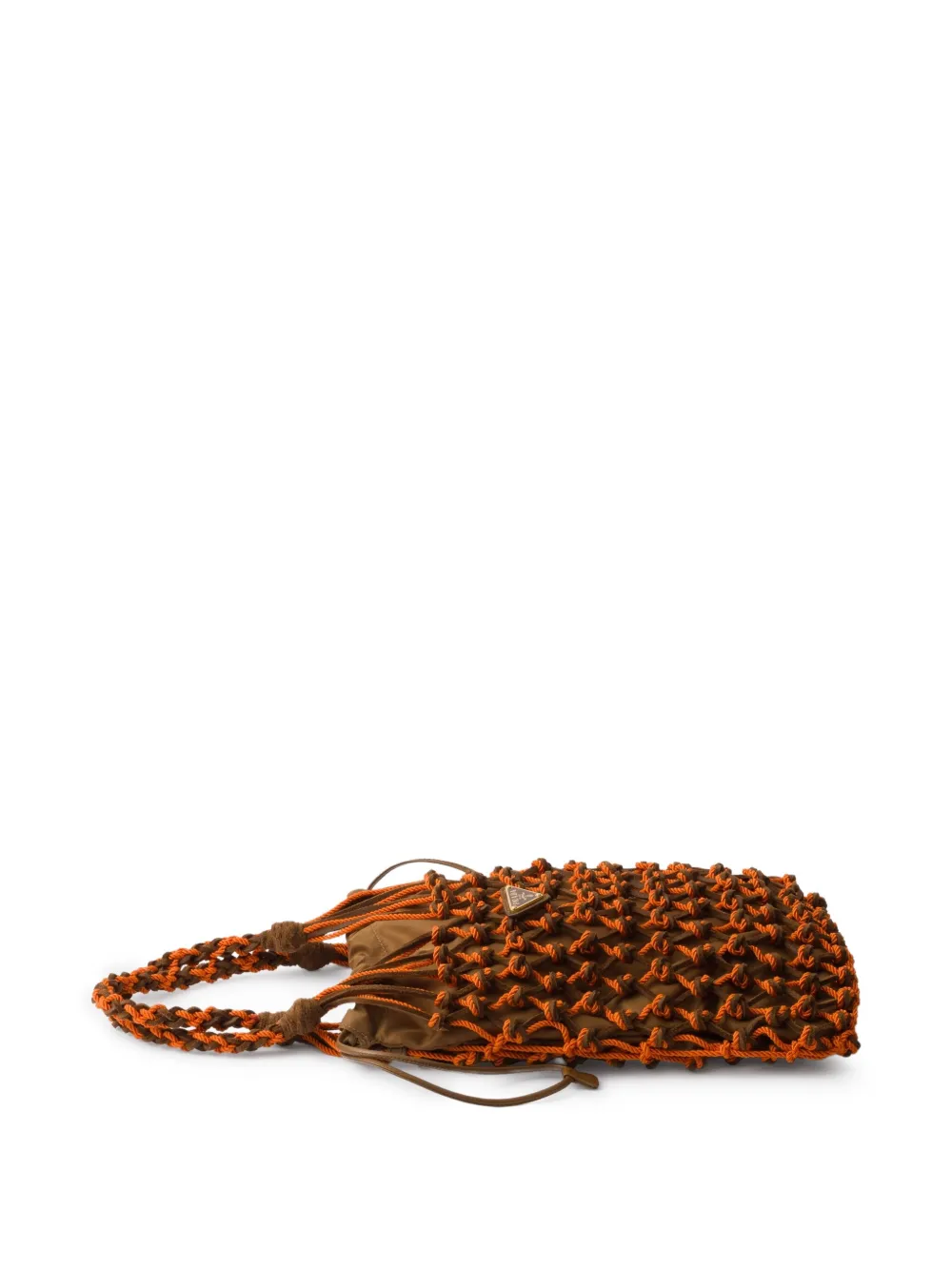 Prada Macramé kleine schoudertas Bruin