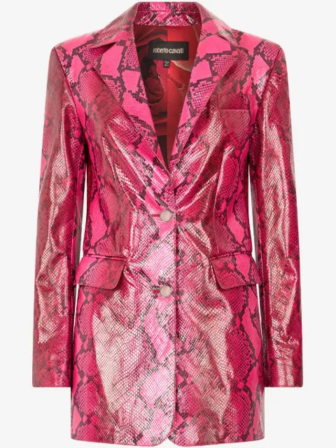 Roberto Cavalli blazer con estampado de piel de serpiente