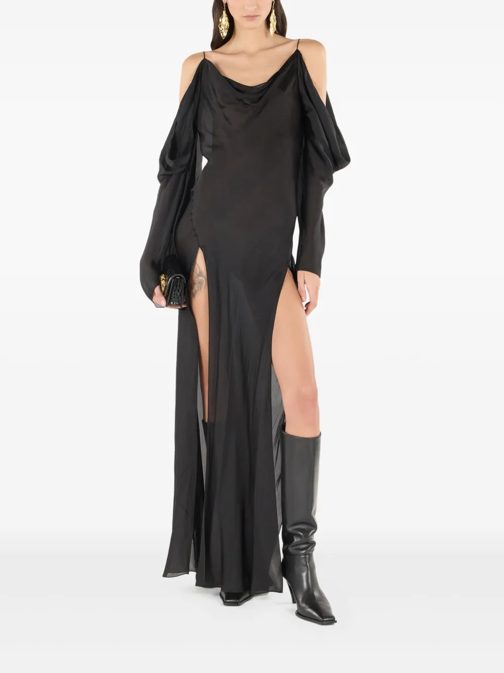 Roberto Cavalli Zijden maxi-jurk - Zwart