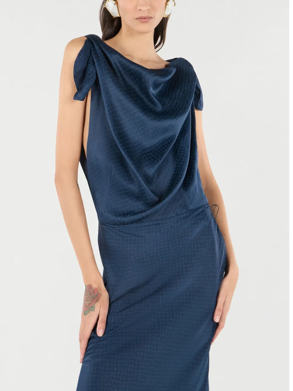 ROBERTO CAVALLI SILK MIDI DRESS