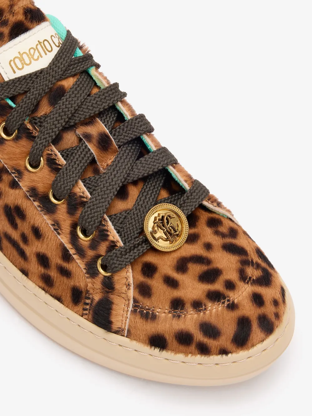 Roberto Cavalli Sneakers With Jaguar Skin Print In Brown