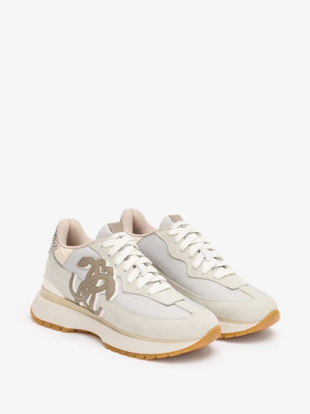 Roberto Cavalli Leather-panelled Sneakers In White