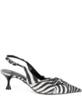 Roberto Cavalli zebra-print slingback pumps - White