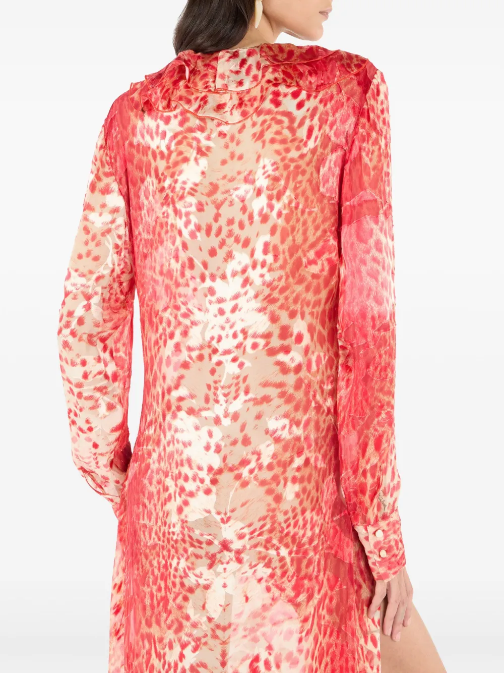 Jaguar-print midi dress