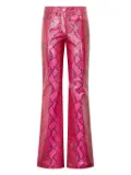 Roberto Cavalli snake-print flared trousers - Pink