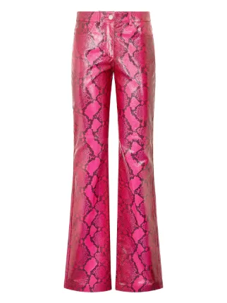 パンツ ROBERTO CAVALLI Snakeskin Flared Pants Roberto Cavalli snake-print Flared Trousers | Pink | FARFETCH