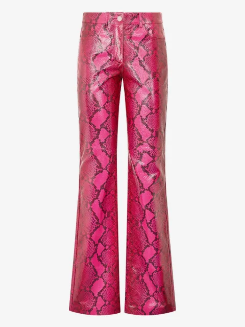 Roberto Cavalli スネークプリント フレアパンツ