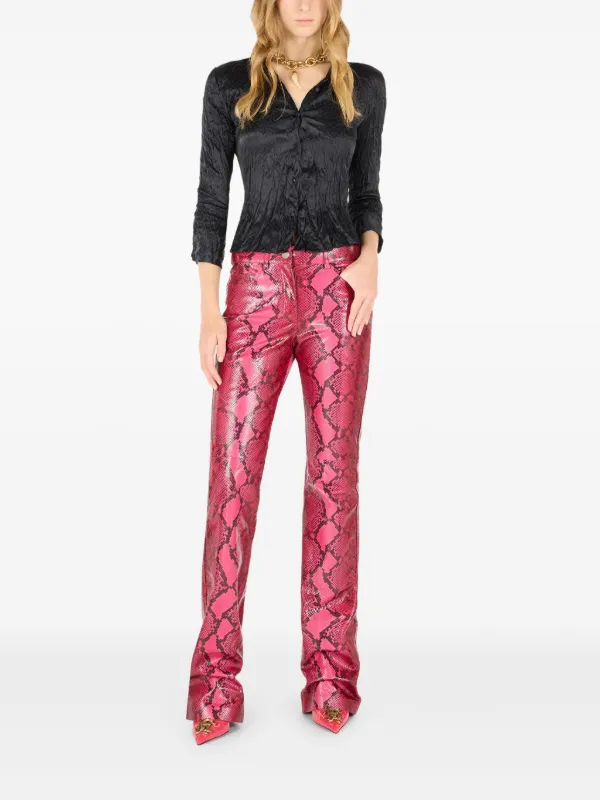 パンツ ROBERTO CAVALLI Snakeskin Flared Pants Roberto Cavalli snake-print Flared Trousers | Pink | FARFETCH