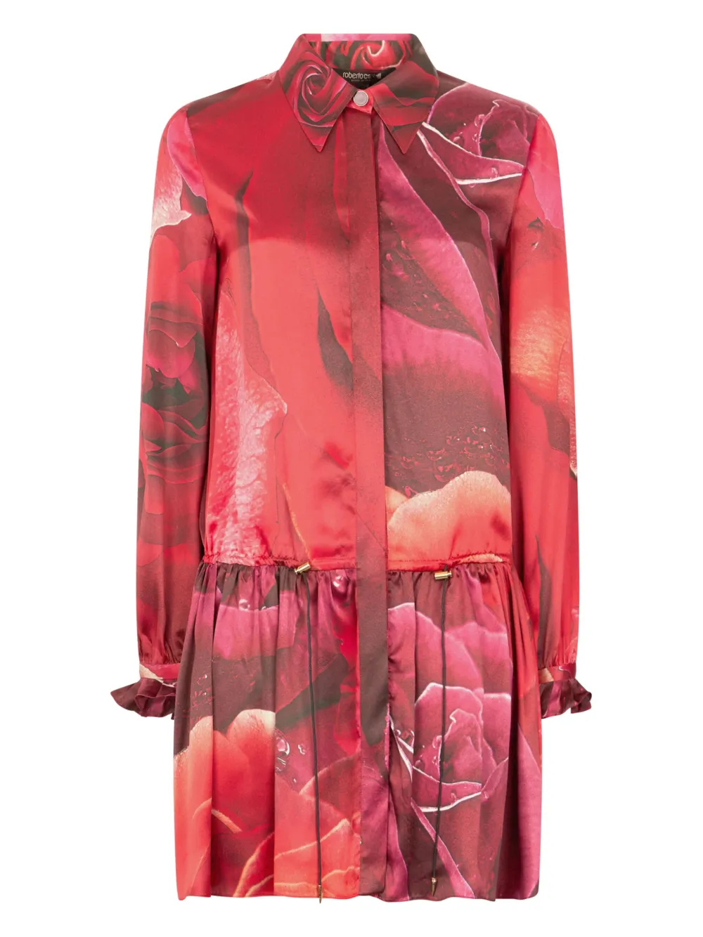 Roberto Cavalli rose-print mini dress | Red | Image 1