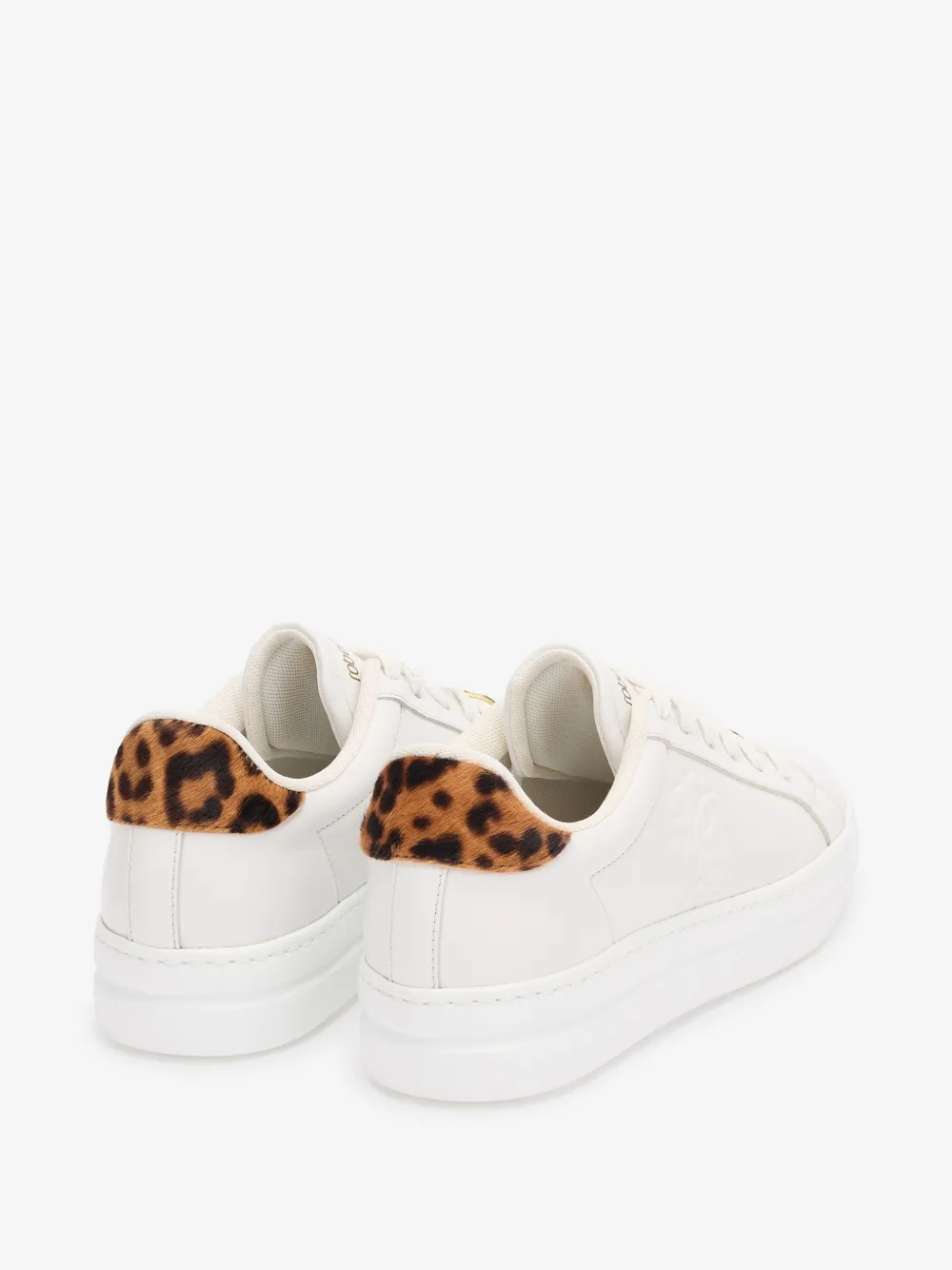 Roberto Cavalli Sneakers With Jaguar Skin Back In White