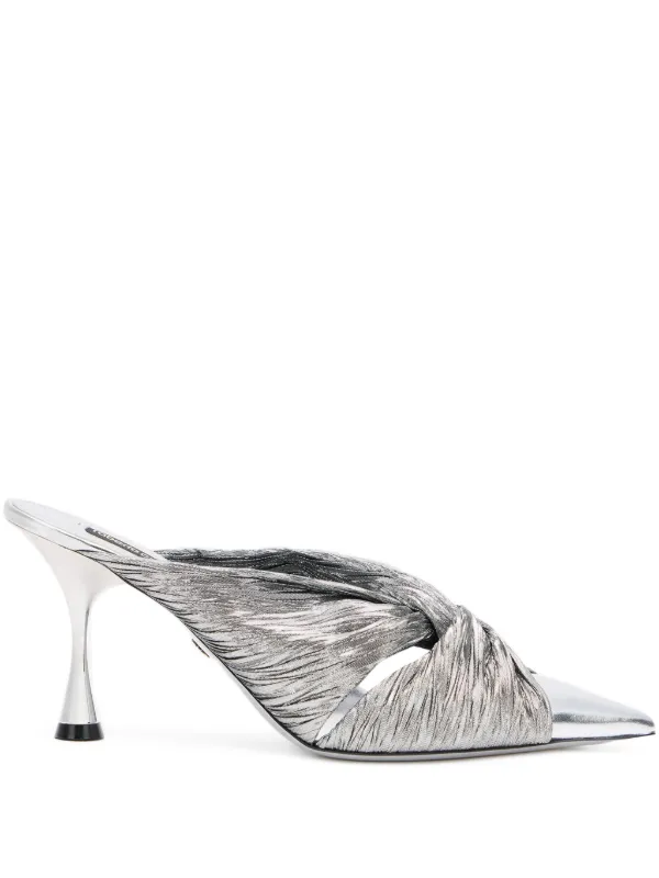 Roberto Cavalli Pointed Mules Silver FARFETCH IN