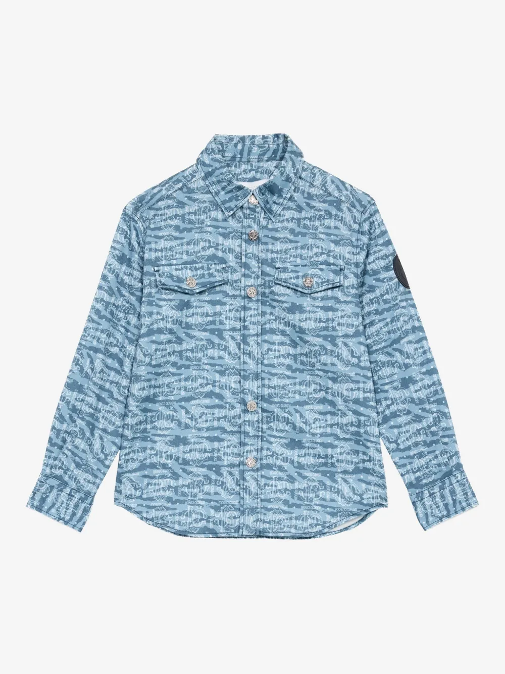 Roberto Cavalli All-over Print Shirt In Blue