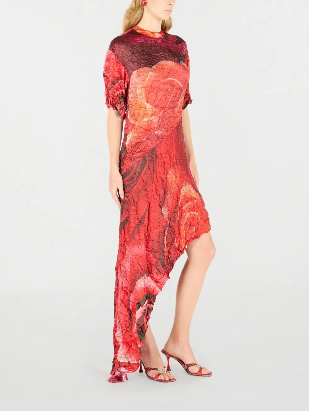 Roberto Cavalli Jurk met bloemenprint Rood
