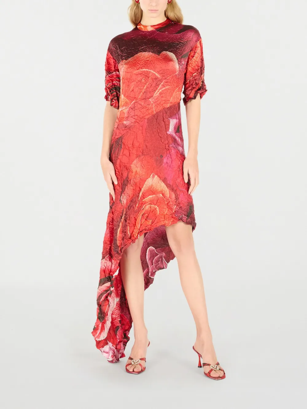 Roberto Cavalli Jurk met bloemenprint Rood