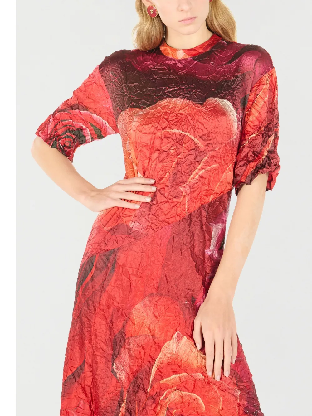 Roberto Cavalli Jurk met bloemenprint Rood