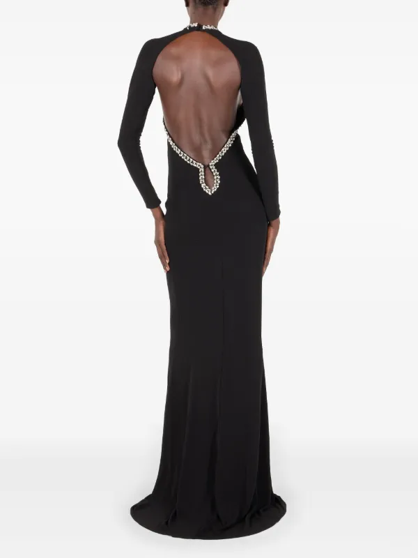 Roberto Cavalli crystal-embellished Evening Gown | Black | FARFETCH UK