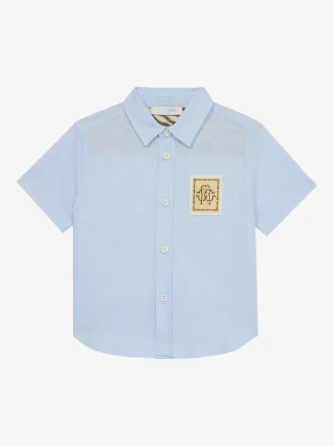 Roberto Cavalli Junior logo patch shirt 