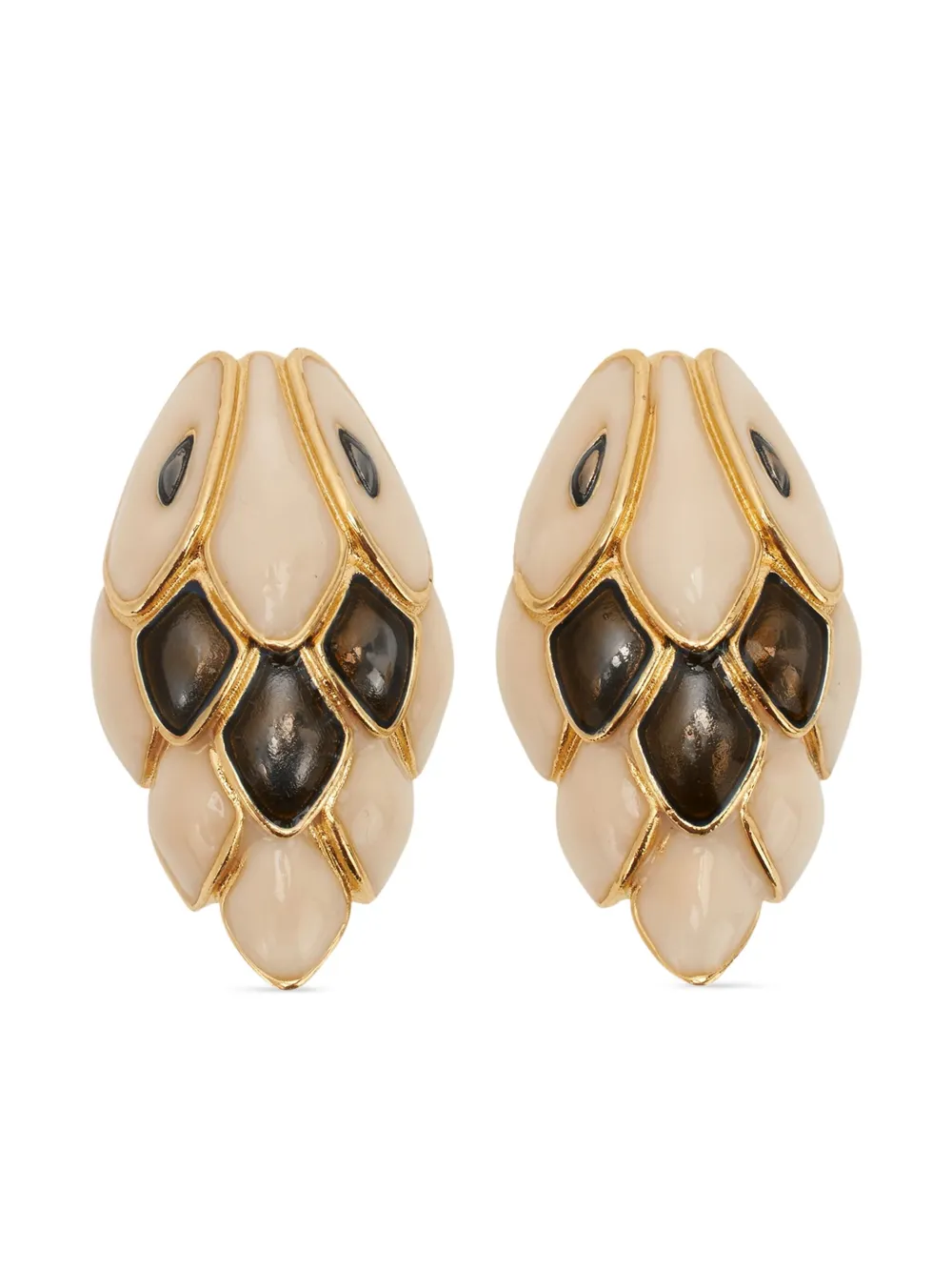 Roberto Cavalli snake clip-on earrings | Neutrals | Image 1