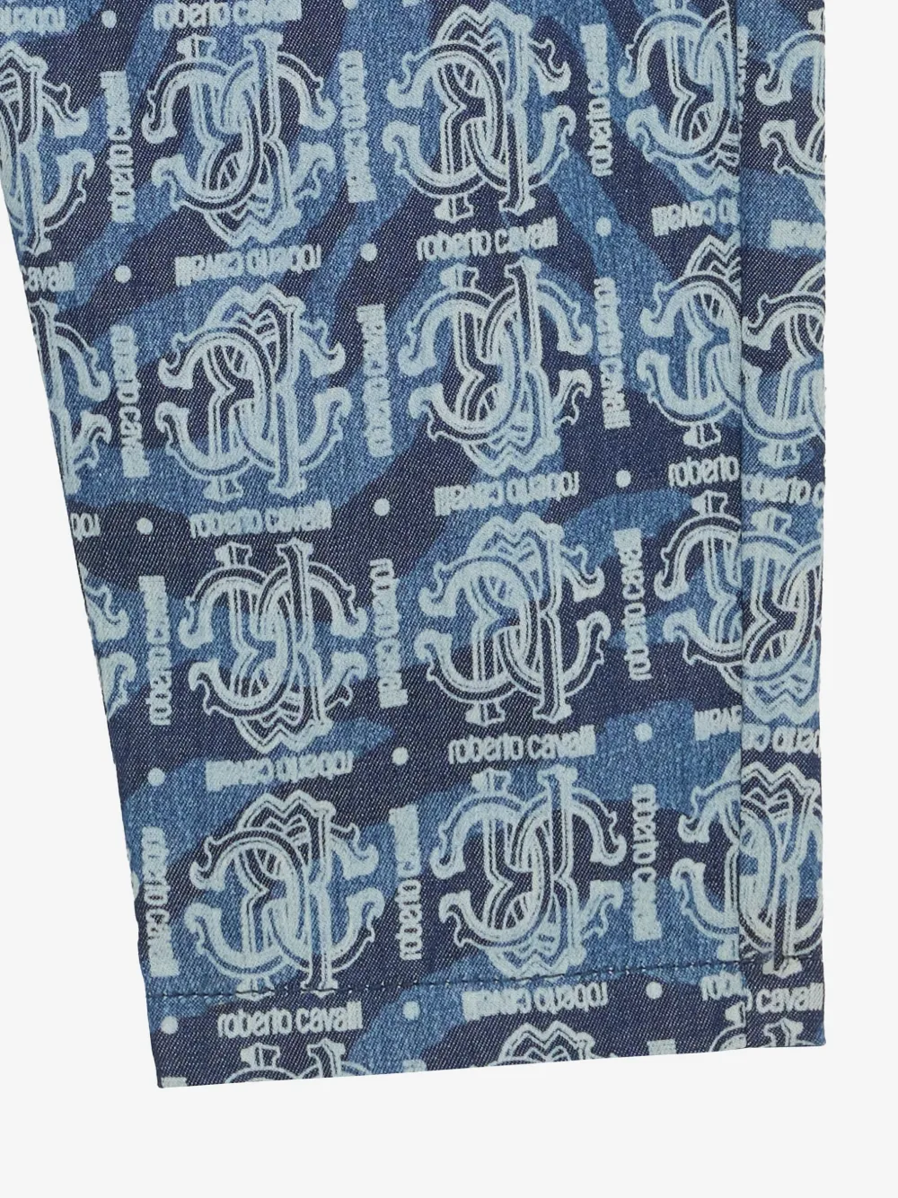 Roberto Cavalli Junior Spijkershorts met monogram Blauw